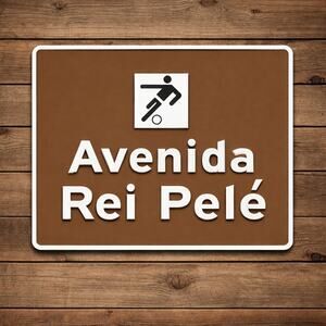 Avenida Rei Pele Road Sign King Pele Avenue Rio de Janeiro Brazil Street Traffic